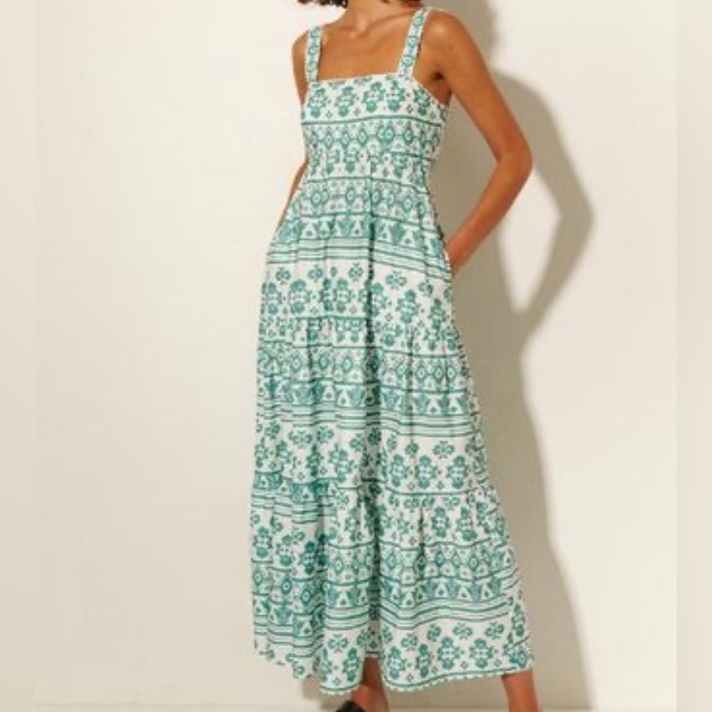 Kivari Iman Maxi Dress in Emerald Tile
